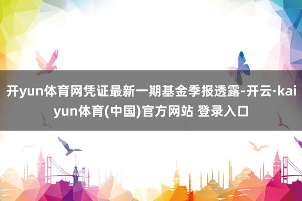 开yun体育网凭证最新一期基金季报透露-开云·kaiyun体育(中国)官方网站 登录入口